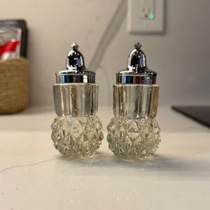 Elegant Vintage Glass Salt and Pepper Shakers